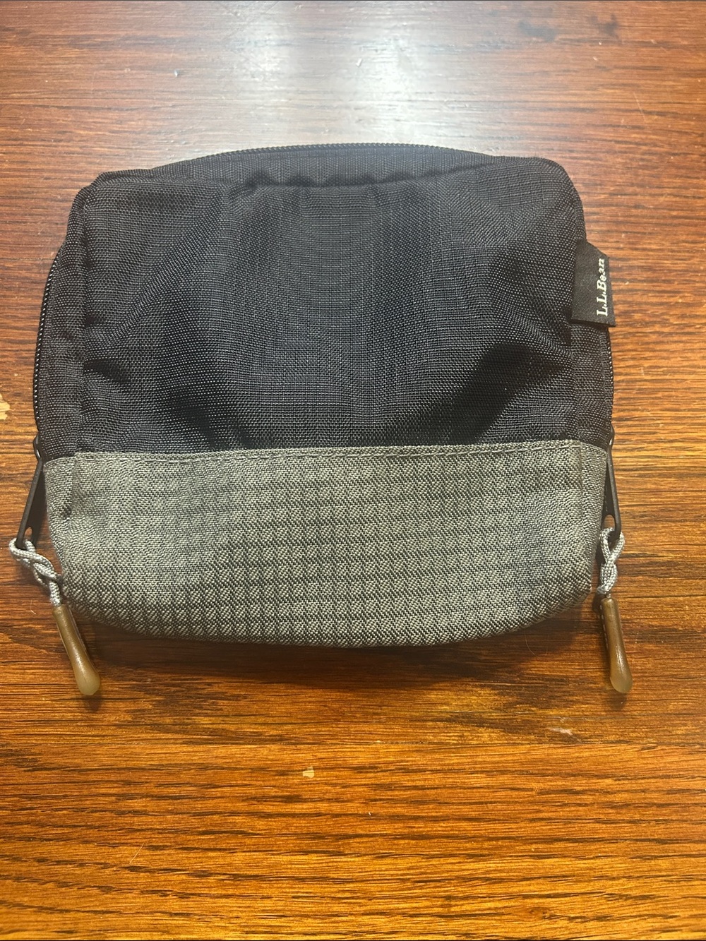 L.L.Bean Black & Gray Nylon Travel/Utility Pouch with